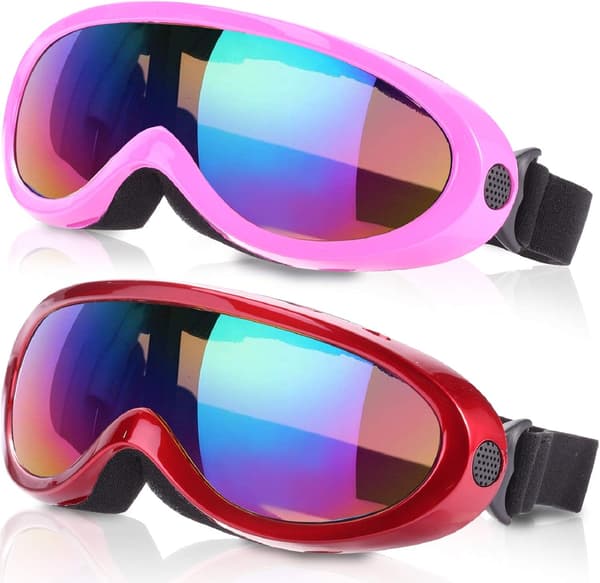 Skibriller, 2-pakning - Rosa Multicolor/Rød Multicolor, Snowboard