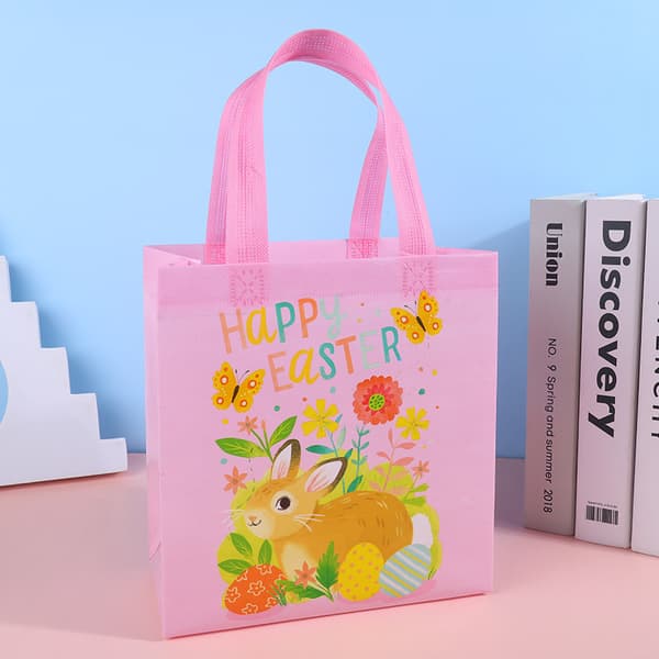 8-pack Easter Gift Bags with Handles, Candy Bags, Non-woven Fabric Easter Bags for Gift Wrapping, Easter Party Supplies