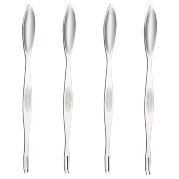 Krabbe gaffel i rustfrit stål 4 stk. Krabbe spiseværktøj Krabbeklo Krabbepind Husholdning Fisk og skaldyr Skrællede hårede krabbetilbehør A Small 15cm Silver