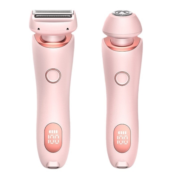 2-i-1 Bikini Trimmer Elektrisk Barbermaskine til Kvinder, Silky Glide Pro Hårfjerning til Barbering af Ben, Arme, Armhuler og Ansigt Rosa