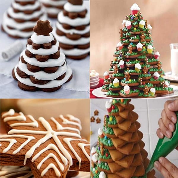 9-delt sett med snøfnuggformede kakeformer, 9-delt DIY-sett