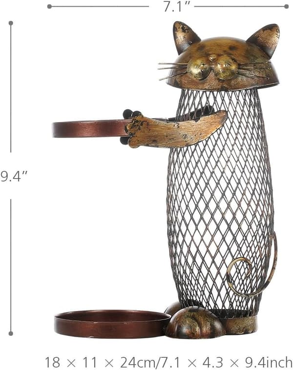 Metall Vinställ för Heminredning Söt Katt