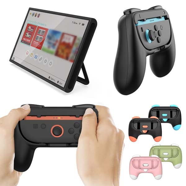 Grep for Nintendo Switch 2 (2025) Joy-Con 2, Slitesterkt og sklisikkert Switch2-håndkontrollgrepsett, Switch-holder tilbehør for NS2 JoyCon2 Orange Blue