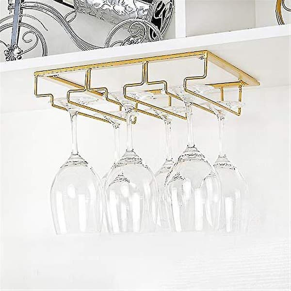 Vinglassholder for under skap, vinglassholder, stativ for vinglass, ingen boring, metall vinglass