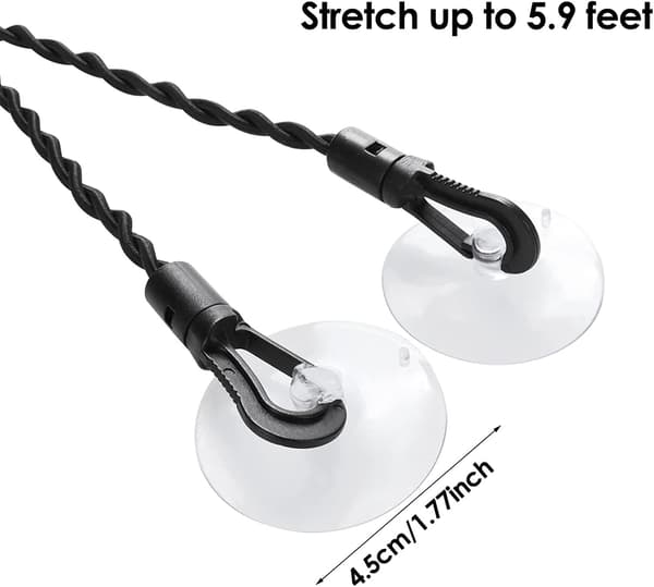 Elastisk vaskesnor, 2-delt sæt med 1,5m+3m rejsetøjsnor, p