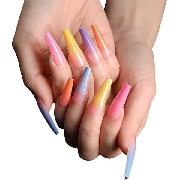 Long Gradient Press-On Nails