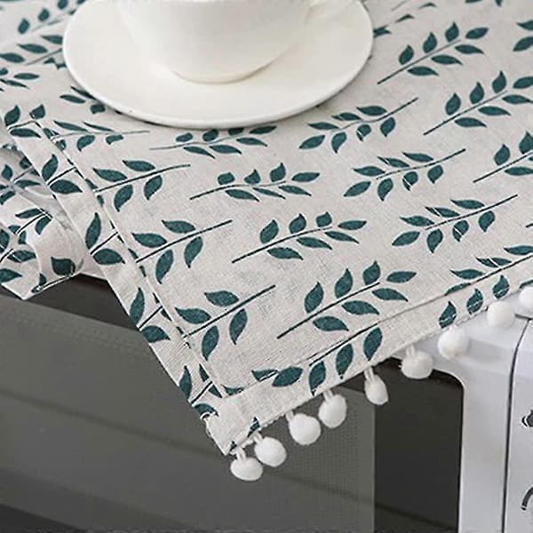 Microwave Dust Cover, Microwave Oven Accessories, Oil-proof Cover, Green Wheat Ear Pattern