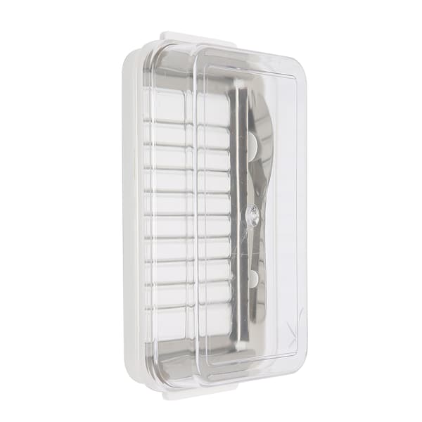 Stainless Steel Butter Cutter with Transparent Lid for Kitchen, White Chassis