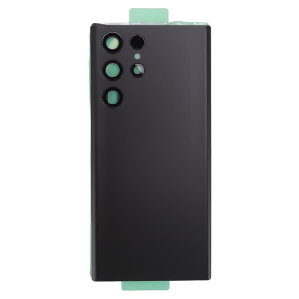 Bageste glasdæksel udskiftningsbatteridæksel hus bagpanel til Samsung Galaxy S22 Ultra 5G S908U S908F sort