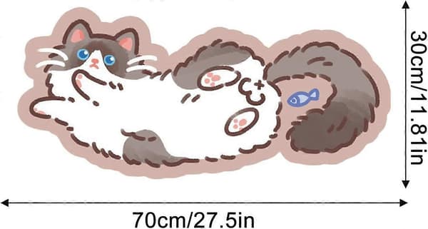 Cute Desk Pad, Cat Soft Mouse Pad, Non-Slip Keyboard Mat Mouse Pad Rubber Table