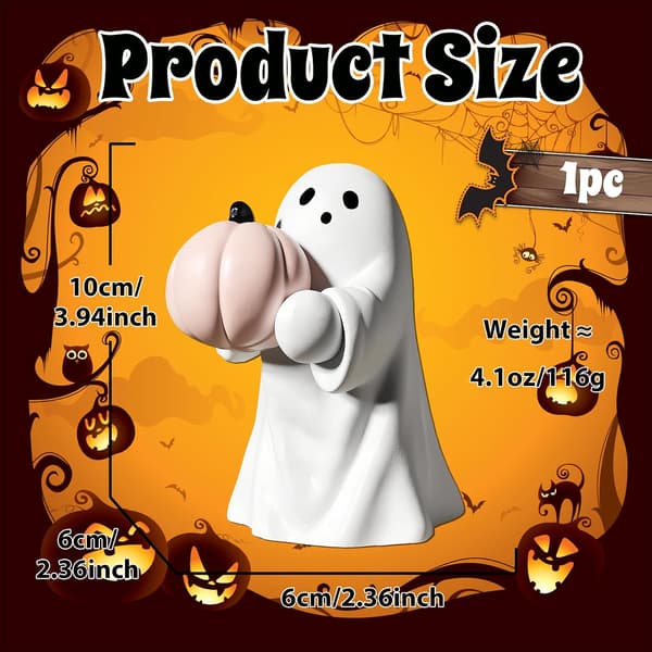 Halloween-dekorasjon, Spøkelse Resin Gresskarfigur