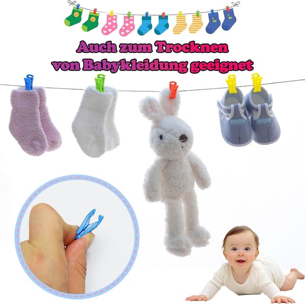 Sock Clips for Washing Machine 40 Pcs with Hooks Compatible with Dryer