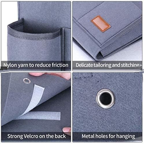 Felt Bedside Caddy, Bed Organizer Hanging Storage Bag, for Bottle, Magazines, Remote Control, Phone, Tablets and Books