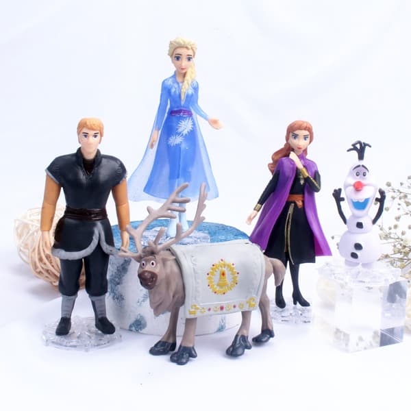 Frozen Actionfigurer Kakepynt Leker, Frozen Kakepynt til Bursdagsfest (5-pakning)