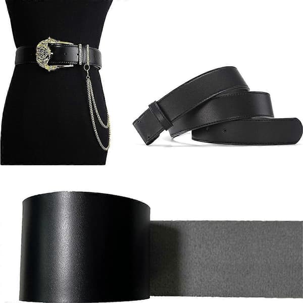 2 inch wide flat leather straps for crafts, 20 cm long top grain leather strips 2 mm thick leather strips for DIY crafts black