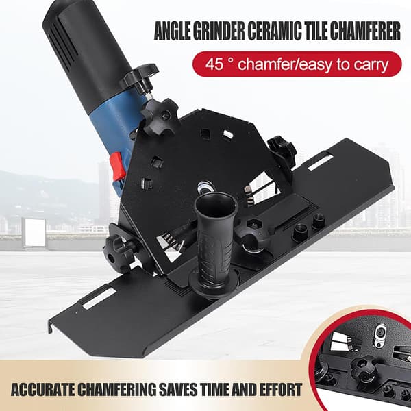 Tile Chamfering Machine, 45° Tile Cutting Unit, Tile Chamfering Machine Compatible with 115/125 mm Angle Grinder Compatible with Efficient Tile Cutting