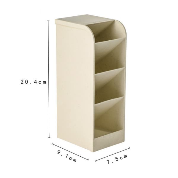 Pen Holder Storage Box, Multifunctional Pen Holder Beige Beige