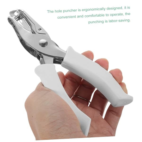 Manual One-Hole Punch, Metal Punch, Plastic, White Punch, Loose Leaf