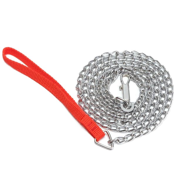 4 pcs 1.6m Heavy Duty Metal Chain Puppy Dog Leash Red Handle