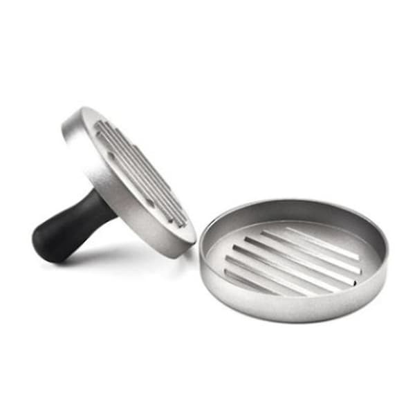 Hamburgerpresse i rustfritt stål, biffpresse med håndtak, non-stick hamburgerpresse