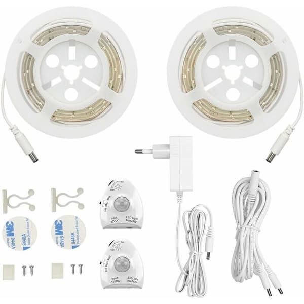 2-pack varmvita LED-rörelsesensorlampor, rörelsesensorbelysning