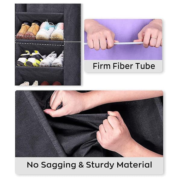 Door Shoe Rack with Large Deep Pockets, Slim Door Hanging Shoe Rack B