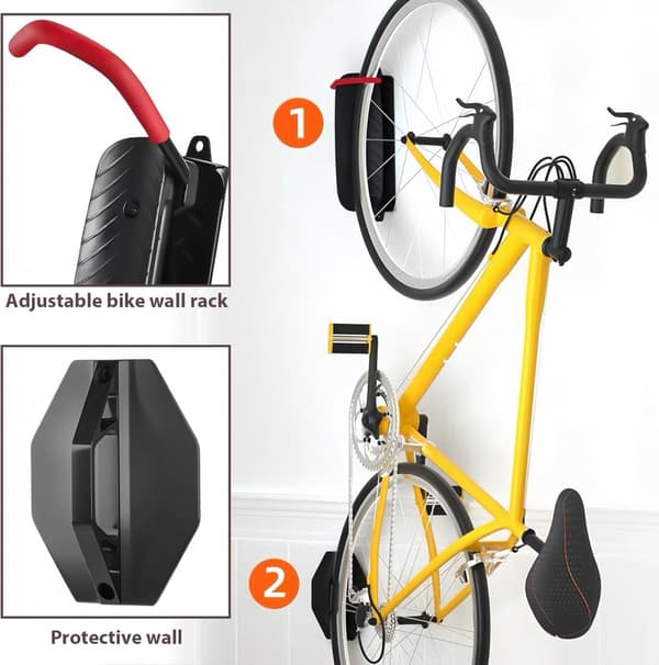 Rotating Bicycle Hanging System - Bicycle Hook - Bicycle Hanging Bracket - Bicycle Storage - Wall Mount for Bicycles - Bicycle Rack - Bicycle Mount ...