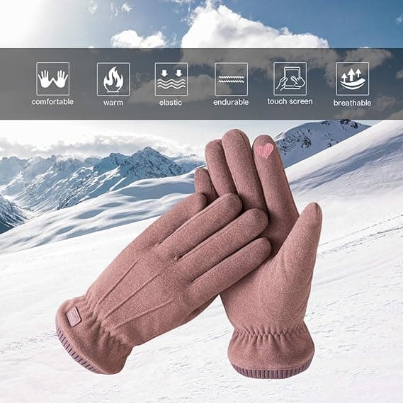 Lämpimät talviset kosketusnäyttökäsineet naisille Elasti Soft Thermal