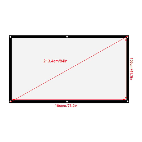 16:9 Thickened Portable Non-crease Soft White Polyester Projector Screen (84 inch)