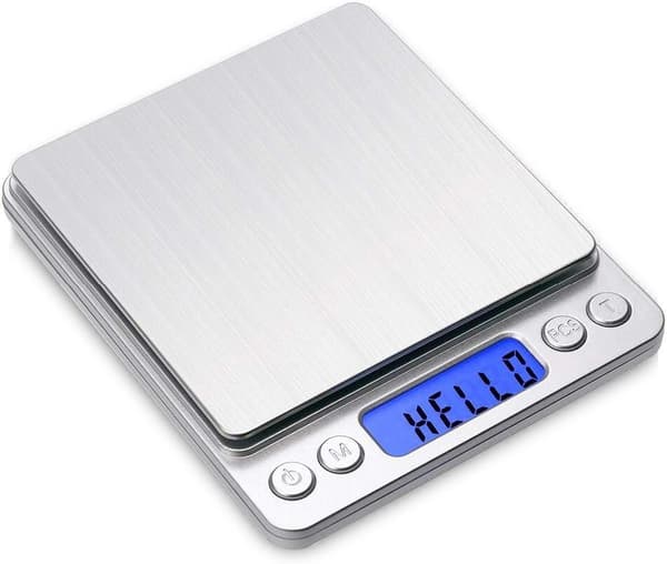 Digital gram scale 500 g 0.01 g Food scale High-precision kitchen scale Multifunctional stainless steel pocket scale with backlit LCD