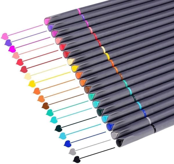 Journal Planner Penne Farvede Penne Fineliner Fin Spids