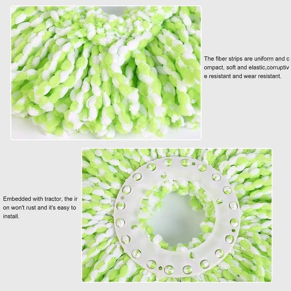 2-pak Universal Mikrofiber Erstatningsmoppehoveder til 360° Rotationsmopper - Superabsorberende til Tørrengøring af Trægulve