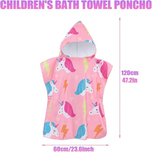 Håndkle med hette for barn, Strandhåndkle for barn, Poncho med hette, Håndkle med hette for barn, for jenter og gutter 2-8 år
