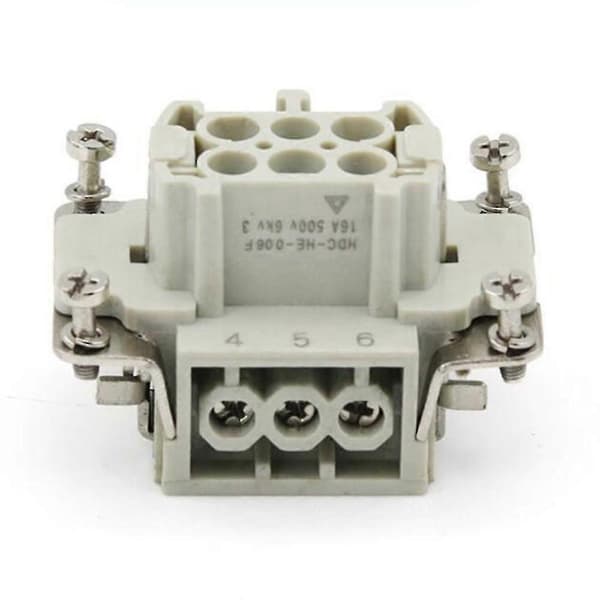 Rectangular Heavy Duty Connectors HDC HE 6-Core Pin 16A 500V Waterproof Aviation Plug Side Line Con