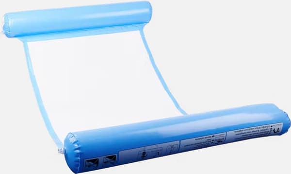 Inflatable Water Hammock Air Mattress with Headrest - Dark Blue, for Pool Bathing Games