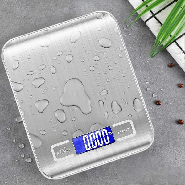 Digital Kitchen Scale, 5kg Food Scale, Stainless Steel Cooking Scale with USB Rechargeable