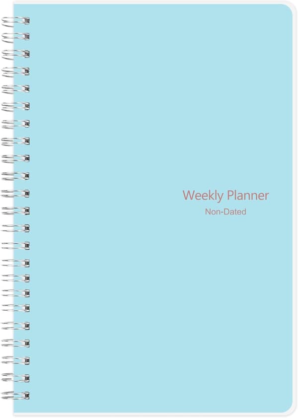 Weekly Planner with Habit Tracker, Undated 52-Week To-Do List Notebook Spiral Weekly Planning Book, Blue
