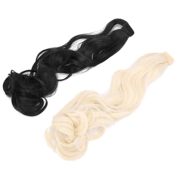 2 Pcs Ponytail Wig Extensions with Velcro, Curly Ponytail Wig for Women