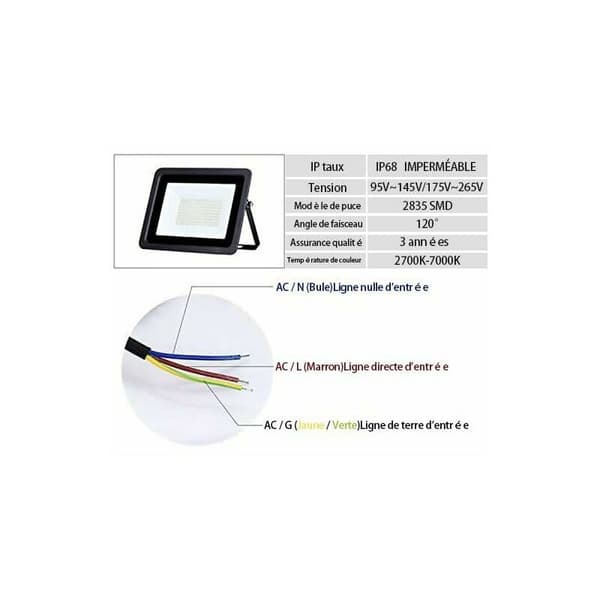 30W LED Floodlight Outdoor, Spotlight, Wall Lamp, IP68 Waterproof Garden Lighting