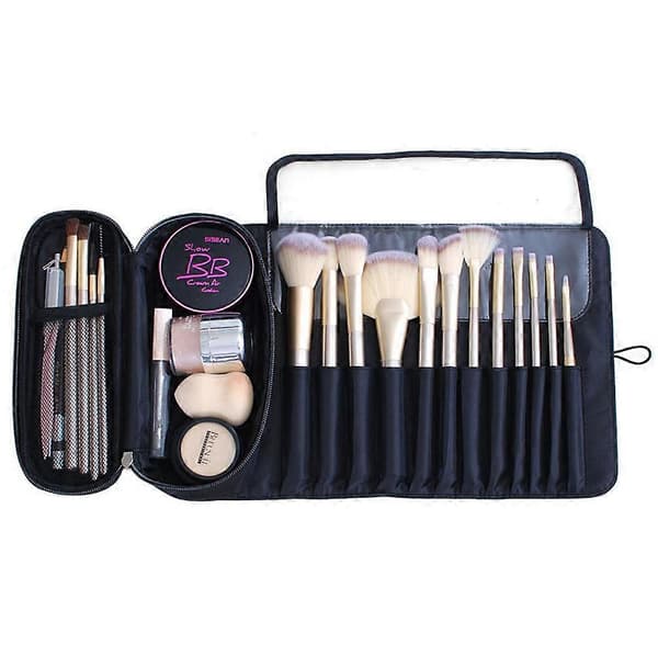 Multifunktionel Makeupbørste Organizer - Makeupbørste Kosmetiktaske med 12 Lommer