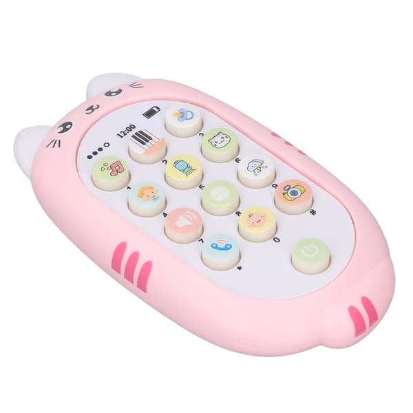 Babyleketelefon med musikk og lys for 1 år gamle jenter og gutter, rosa gave