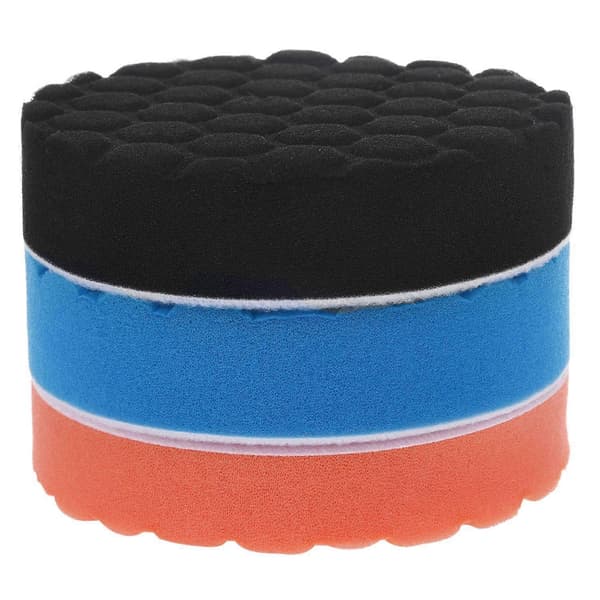 3x Hex-Logic Buff Buffer Poleringspute Kit For Bil Poleringsmaskin 5 tommer