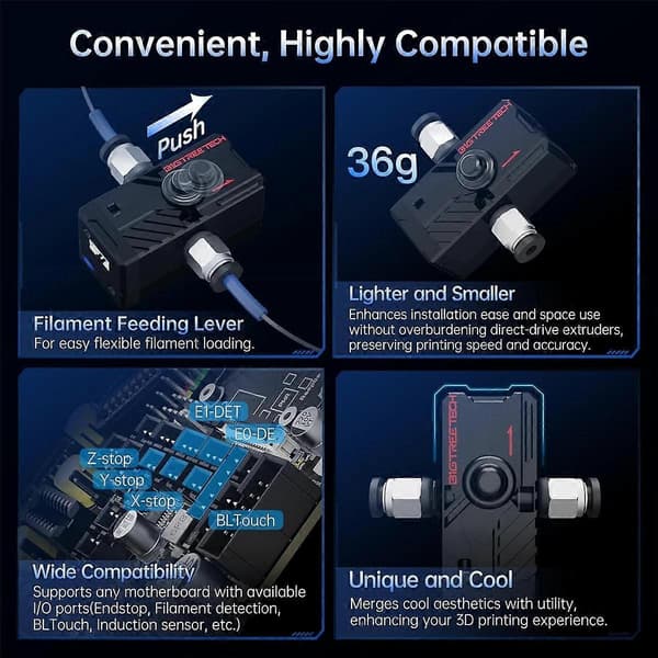 V2.0 Smart Filament Sensor, Filament Runout Sensor for SKR MINI E3 V3.0/Octopus 3D Printer Motherboard
