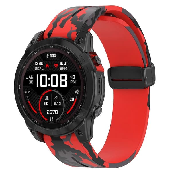 Til Garmin Tactix 7 Pro/Fenix 7X/6X/6X Pro/5X Plus Sort Spænde Urrem 26mm Silikonebånd