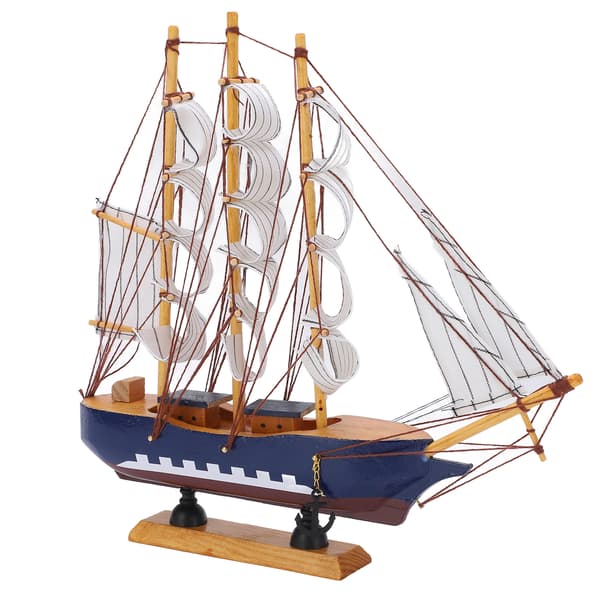 Model Ship Mediterranean Style High Density Natural Pine Wood Durable Vivid Colors Ship Model