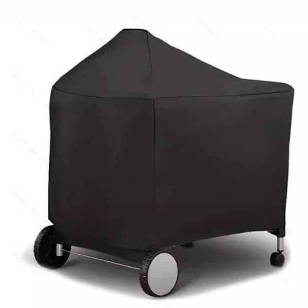 Grillovertræk til Weber Performer Premium og Deluxe 22-tommer kulgrill, slidstærk polyester, tilpasset pasform, sort