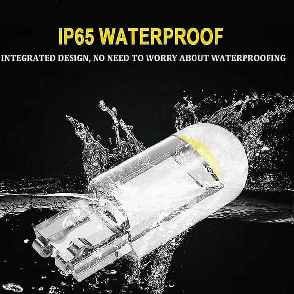 200x W5w Led T10 Bil Cob Glas 6000k Auto Biler Nummerpladelys Læs Drl