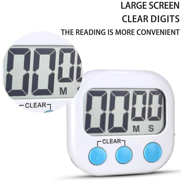 Digital Kjøkken Timer, Matlagingstimer, Stor Skjerm, Sterk Magnetisk Bakside, Høy Lyd