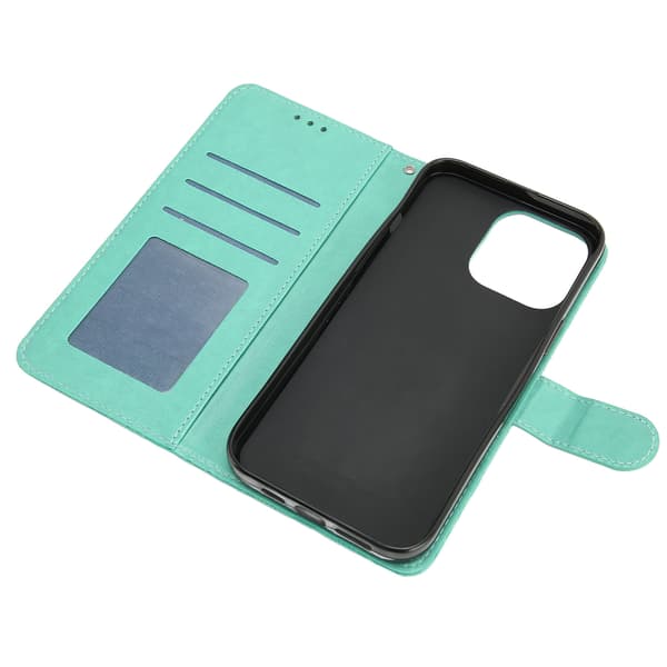 Wallet Case for iPhone 14 PRO, PU Protective Case with Floral Pattern, with Credit Card Holder and Stand