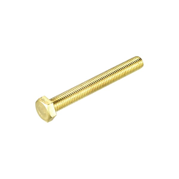 Brass Hex Bolts, M12x100mm 1pc Fully Threaded Class 4.8 Solid Brass Hex Head Bolt Machine Screws